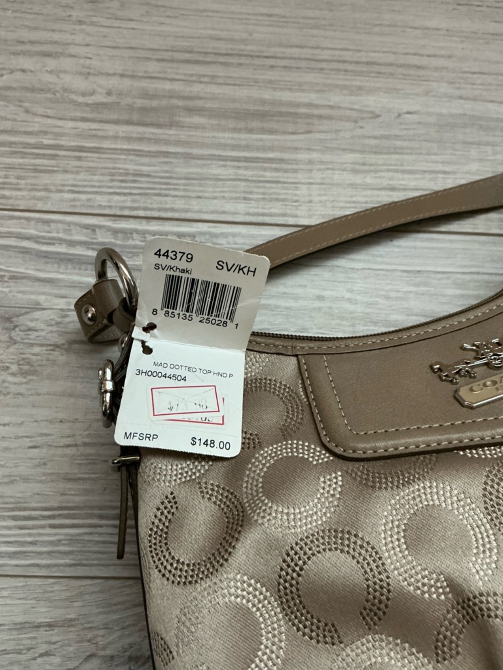 Coach Taupe Signature Shoulder Bag with Silver Hardware - Picture 5 of 8